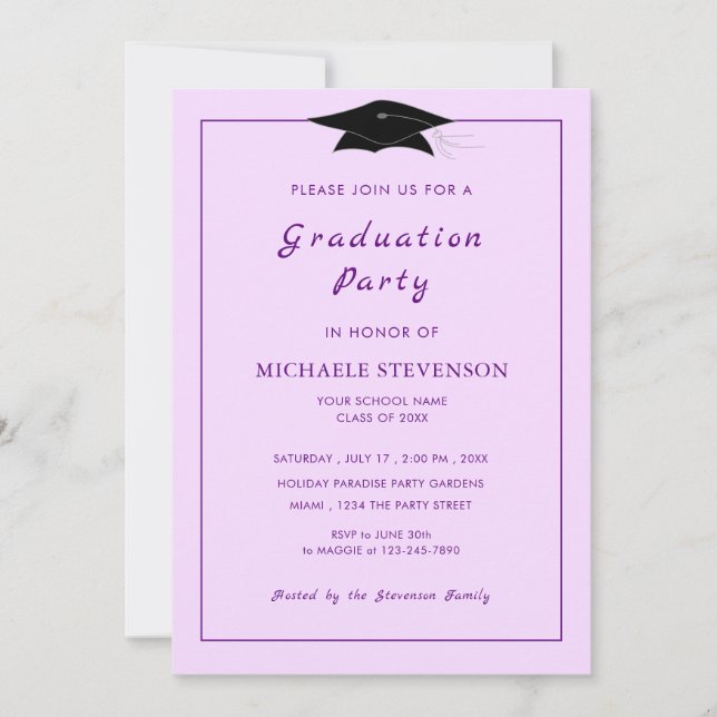 Custom Design Graduation Invitation Template (Front)