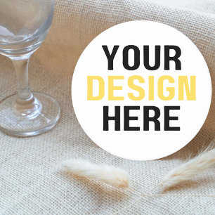 Custom Design Logo Business Events Weddings Round Paper Coaster