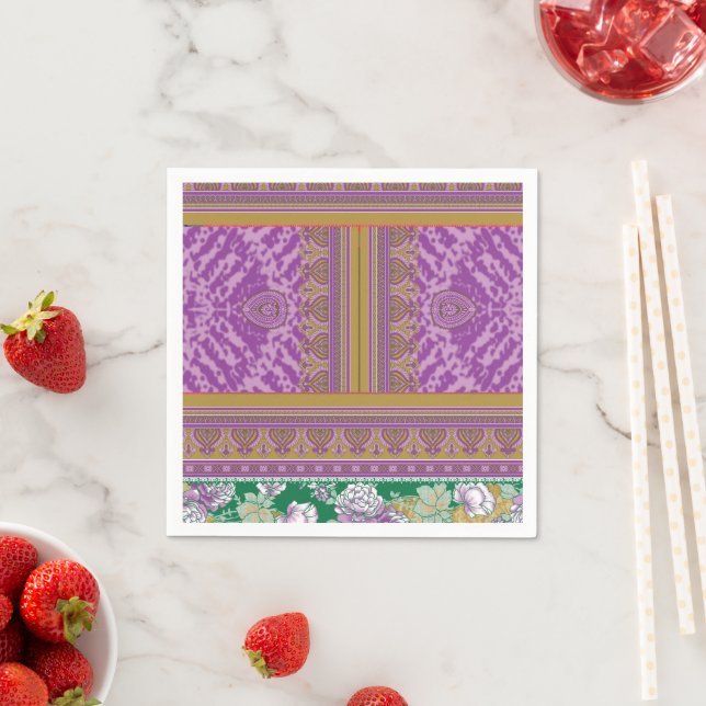 Custom Design Napkins | Colorful Stripes (Insitu)