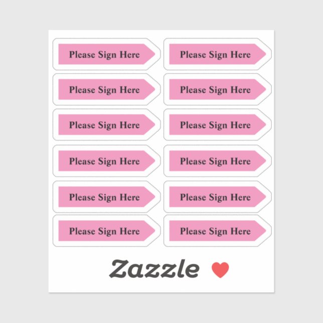 Custom Design Pink Arrow Stickers (Sheet)