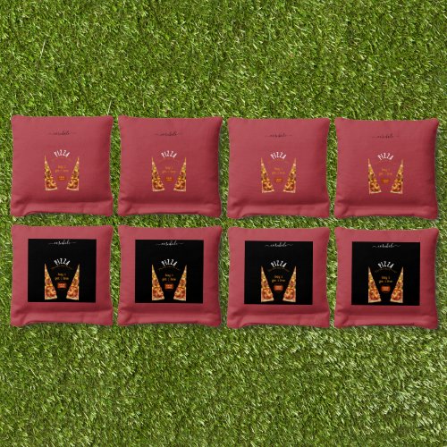 Custom Design Pizza Order Fun Cornhole Set Bags