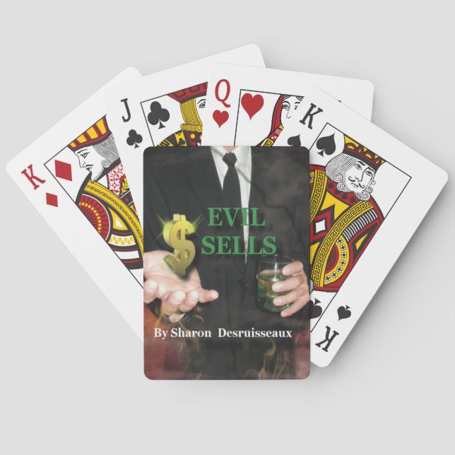 Custom design playing cards for novel, "Evil Sells (Back)