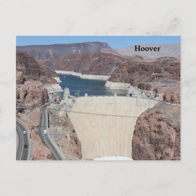 Custom design post card of the Hoover Dam (Front)