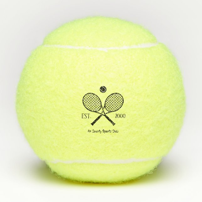 Custom Design Tennis Theme Monogram Balls (Front)