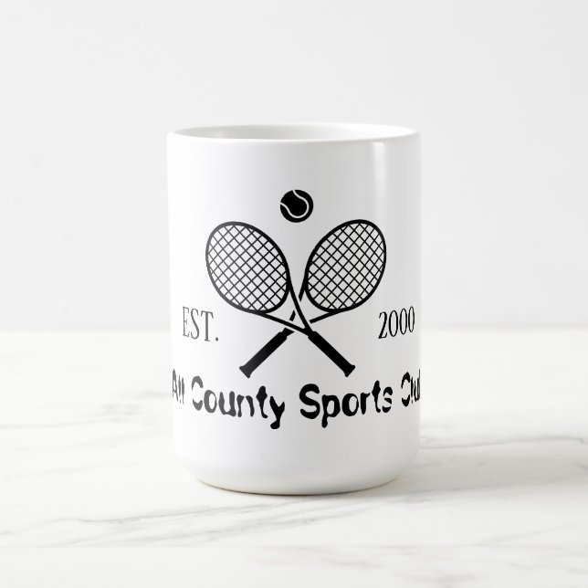 Custom Design Tennis Theme Monogram Balls Coffee Mug (Center)