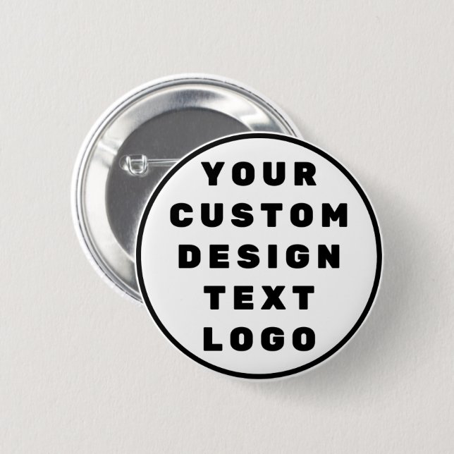 Custom Design Text Logo Personalized Minimalist Button (Front & Back)