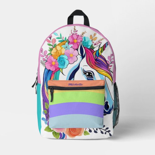 Custom Design Unicorn Backpack Personalized Name Printed Backpack