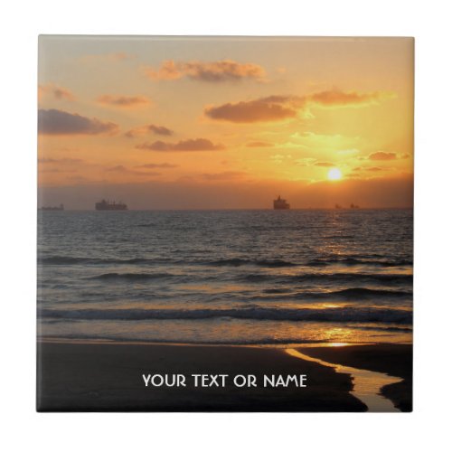 Custom Design With Your Own Photo And Your Text Ceramic Tile