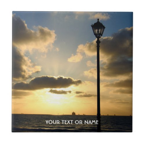 Custom Design With Your Own Photo And Your Text Ceramic Tile
