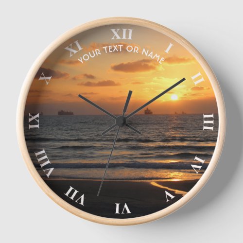 Custom Design With Your Own Photo And Your Text Clock