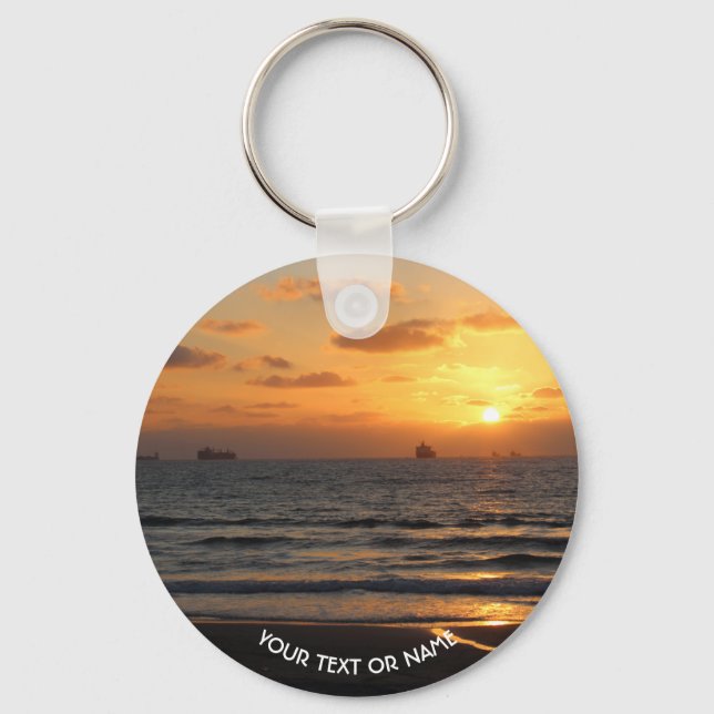 Custom Design With Your Own Photo And Your Text Keychain (Front)