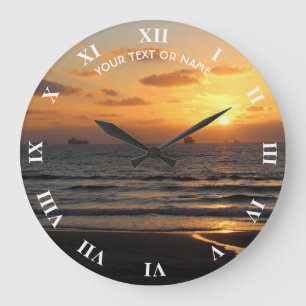 Custom Design With Your Own Photo And Your Text Large Clock
