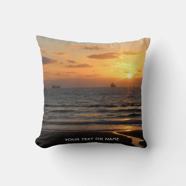 Custom Design With Your Own Photo And Your Text Throw Pillow (Front)