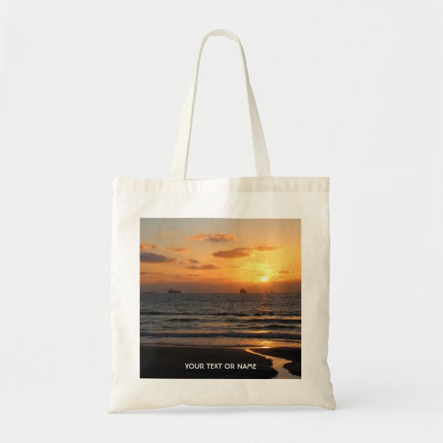 Custom Design With Your Own Photo And Your Text Tote Bag (Front)