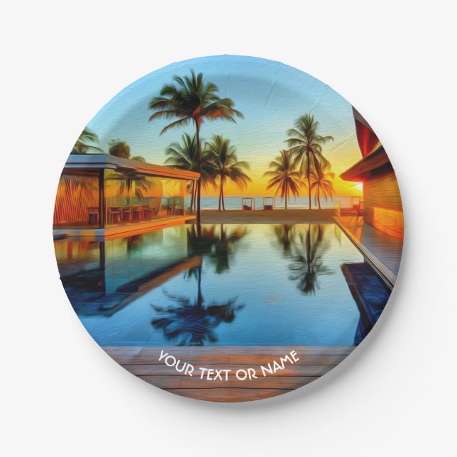 Custom Design With Your Own Text And Your Photo Paper Plates (Front)