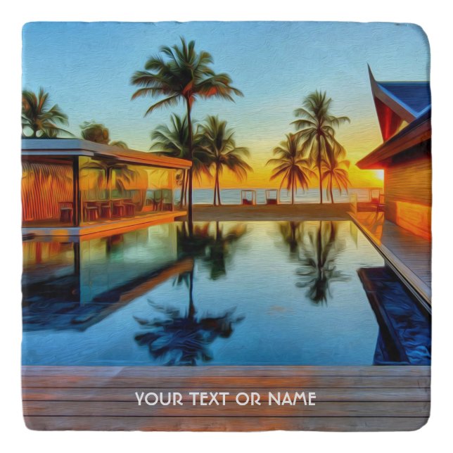 Custom Design With Your Own Text And Your Photo Trivet (Front)
