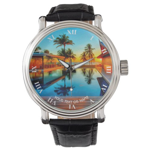 Custom Design With Your Own Text And Your Photo Watch