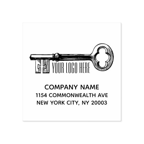 Custom Design Your Logo or Personalize Rustic Key Rubber Stamp