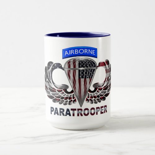 Custom Designed American Airborne Paratrooper Flag Mug