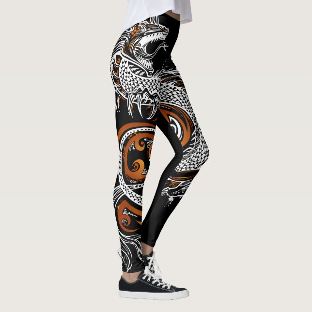 Custom Designed Asian Dragon Leggings (Right)