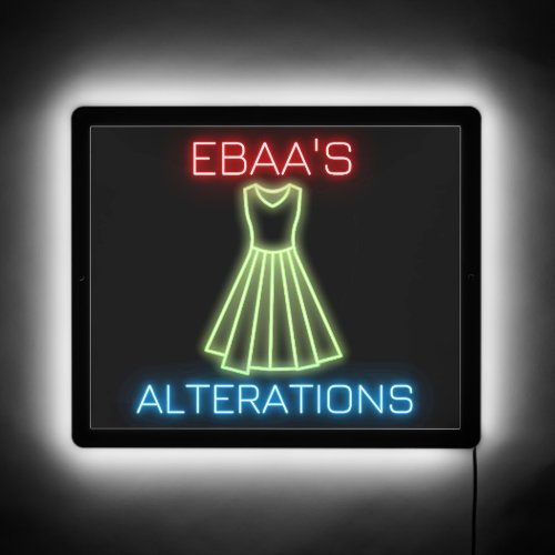 Custom Designed Ebaas Alterations Faux Neon  LED Sign