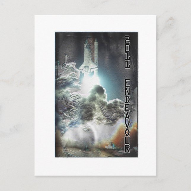 Custom Designed Endeavor Shuttle Launch Postcard (Front)