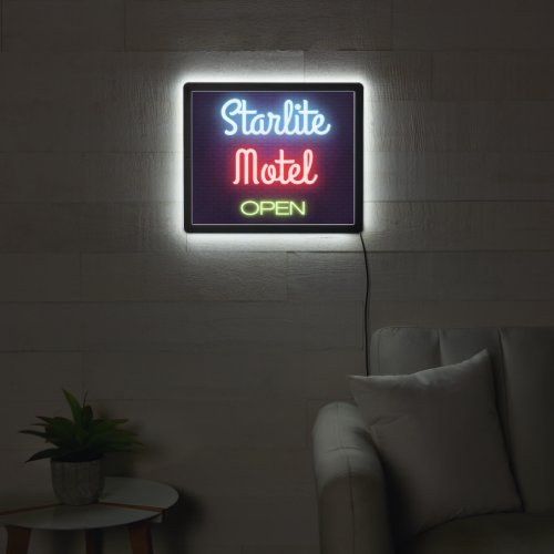 Custom Designed Faux Neon Motel Hotel Window LED Sign