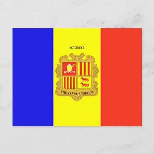 Custom_Designed Flag of Andorra postcard
