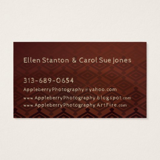 Custom Designed Marketing Material For Photographs (Back)