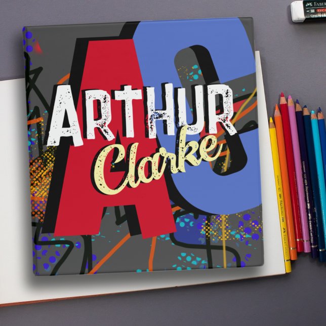 Custom Designed Name Modern art book 3 Ring Binder (Creator Uploaded)