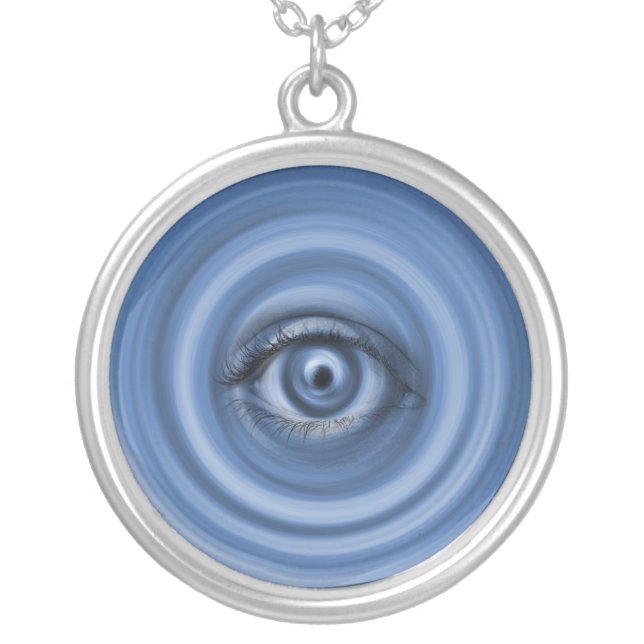 Custom Designed Necklace,Blue Eye Silver Plated Necklace (Front)