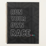 Custom Designed Planner with Personalised Cover<br><div class="desc">Stay organized and on track with this personalized custom planner. The cover features your unique design and the motivational phrase "Run Your Own Race" in bold, custom text. The daily layout includes space for appointments, to-do lists, and notes, making it a versatile tool for managing your schedule. The planner is...</div>