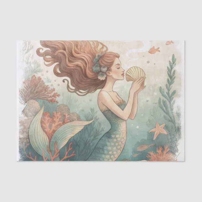 Custom designed tissue paper MERMAID (Front)