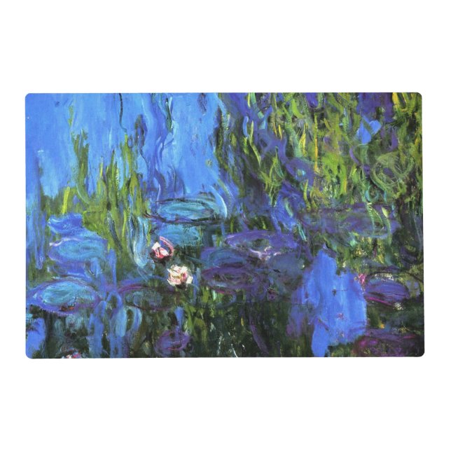 Custom-designed: Water-Lilies, blue, by Monet Placemat (Front)