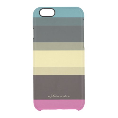 Custom Designer Colors Striped Clear iPhone 6 case