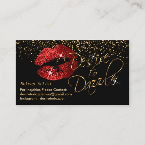 Custom _ Desire to Dazzle _  Red Lips Business Card