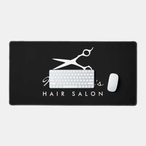 Custom desk mat for hair salon or barber shop