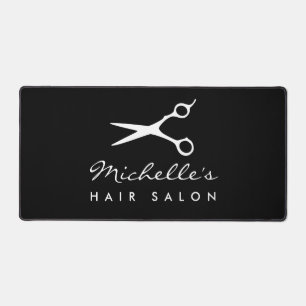 Custom desk mat for hair salon or barber shop