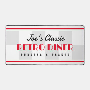 Custom desk mat with retro 50's diner design