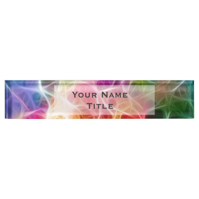 Custom Desk Name Plate Colorful Light Pink Net (Front)