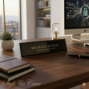 Custom Desk Name Plate for Cybersecurity Pro
