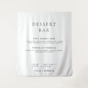 Custom Dessert Menu Wedding Fabric Tapestry