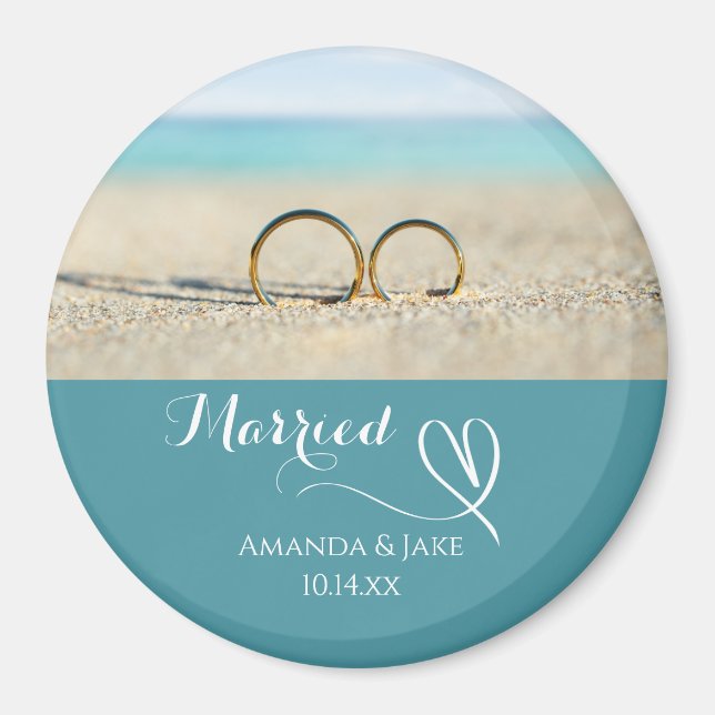 Custom Destination Beach Wedding Magnet (Front)