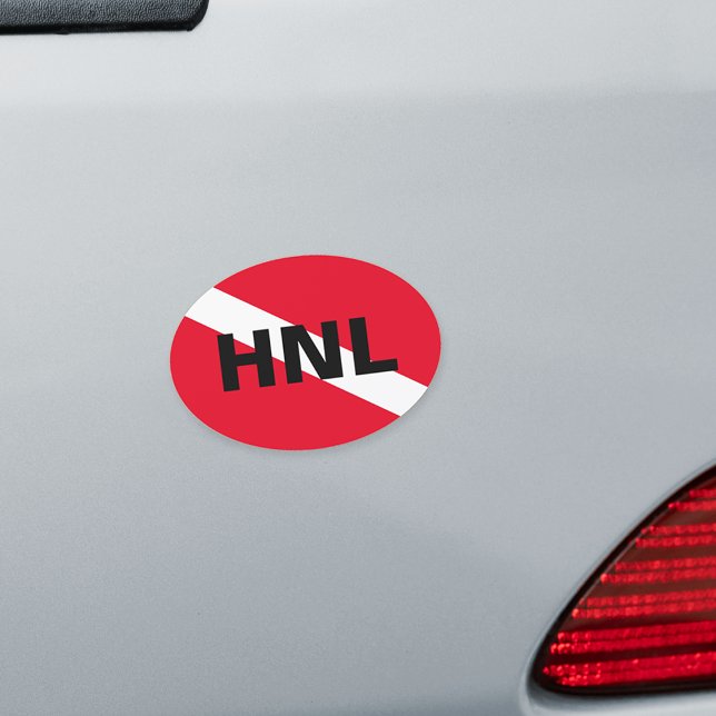 Custom Destination Dive Flag Euro Oval Car Magnet (Creator Uploaded)