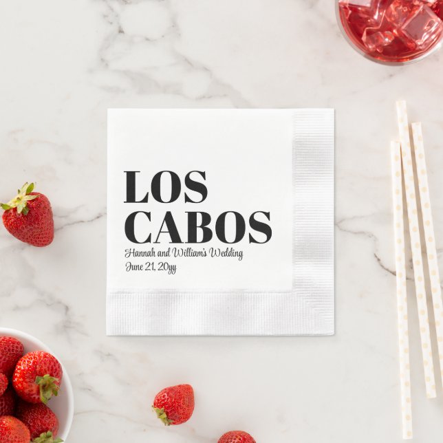 Custom Destination Wedding Reception Los Cabos Napkins (Insitu)