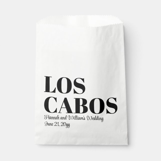 Custom Destination Wedding Welcome to Los Cabos Favor Bag (Front)