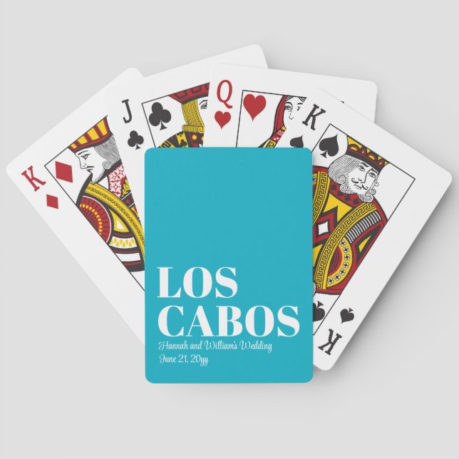 Custom Destination Wedding Welcome to Los Cabos Poker Cards (Back)