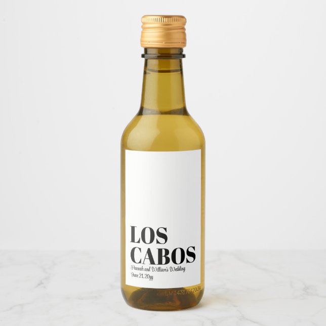 Custom Destination Wedding Welcome to Los Cabos Wine Label (Front)