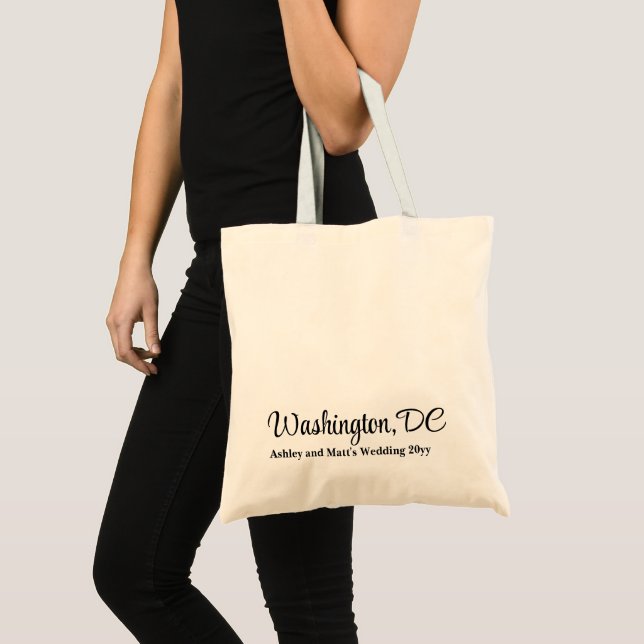 Custom Destination Wedding Welcome to Washington Tote Bag (Front (Product))