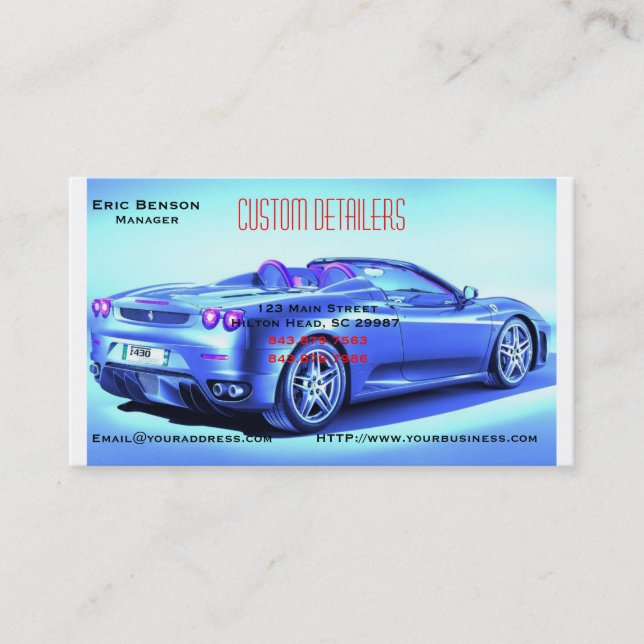 Custom Detailing Business Card (Front)